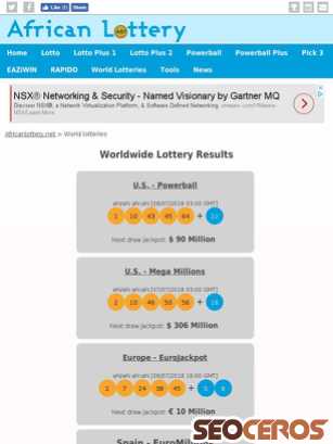 africanlottery.net/world-lotteries tablet náhľad obrázku