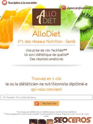 allo-diet.com tablet förhandsvisning