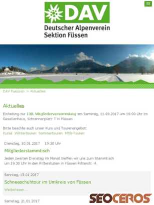 alpenverein-fuessen.de tablet Vista previa