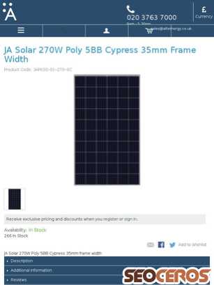 alternergy.co.uk/homepage-product-categories/featured-solar-panels/ja-solar-270w-poly-5bb-cypress.html tablet preview