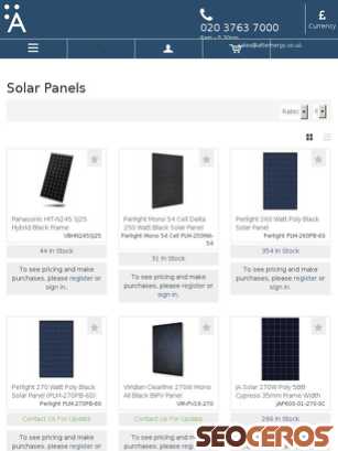 alternergy.co.uk/solar-panels.html tablet förhandsvisning