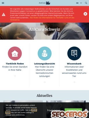 anicura.ch tablet preview