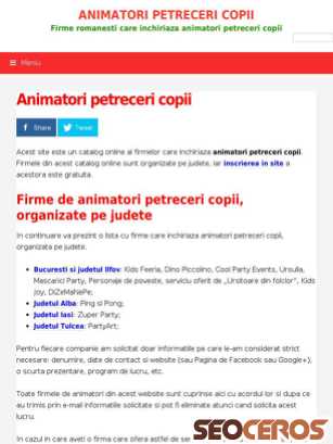 animatoripetrecericopii.net tablet obraz podglądowy