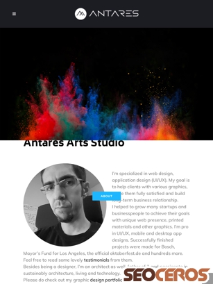 antaresarts.com/about tablet preview
