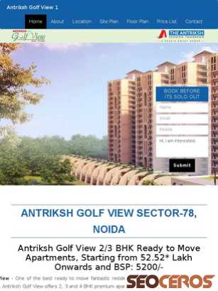 antrikshgolfview.net.in tablet preview