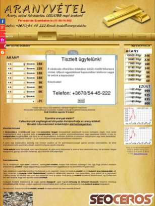 aranyvetel.hu tablet előnézeti kép