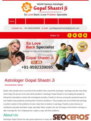 astrologergopalshastri.com tablet obraz podglądowy