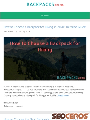 backpacksarena.com tablet előnézeti kép