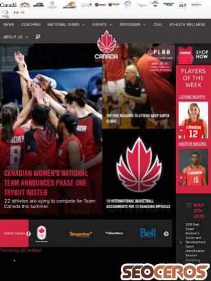 basketball.ca tablet prikaz slike