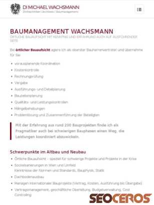 baumanagement-wachsmann.at tablet Vista previa