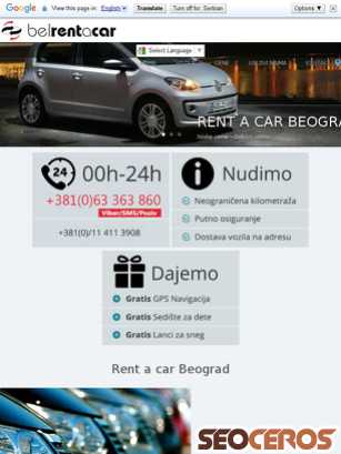 beograd-renta-car.com tablet prikaz slike
