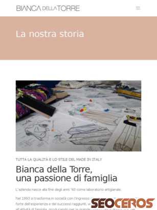 biancadellatorre.it/la-nostra-storia tablet előnézeti kép