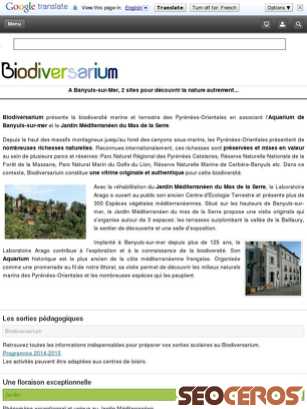 biodiversarium.fr tablet vista previa