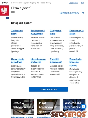biznes.gov.pl tablet vista previa