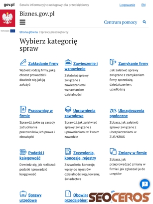 biznes.gov.pl/pl/firma tablet Vorschau
