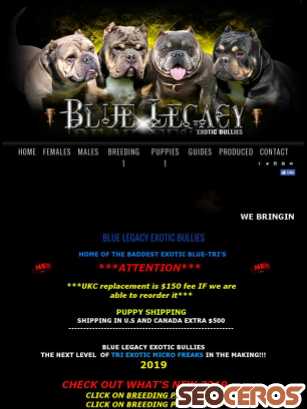 bluelegacyexoticbullies.com tablet náhľad obrázku