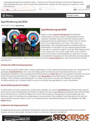 bogensportwelt.de/Sportfoerderung-bei-BSW tablet förhandsvisning