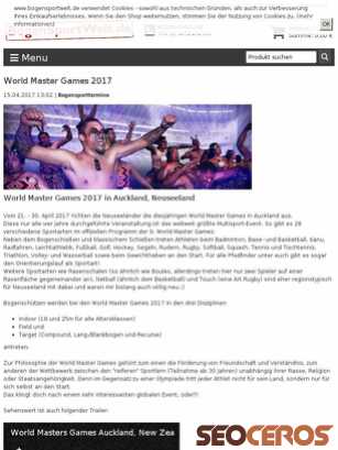 bogensportwelt.de/World-Master-Games-2017 tablet náhled obrázku