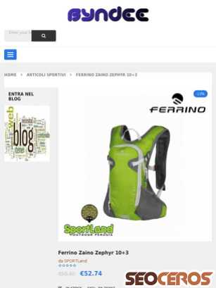 byndee.com/negozio/ferrino-zainozephyr-103 tablet förhandsvisning