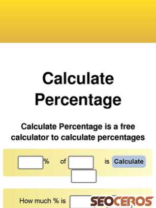calculatepercentage.net tablet Vorschau