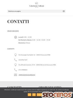 calzetteriacolleoni.it/contatti tablet prikaz slike