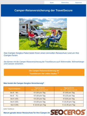 camper-reiseversicherung.de tablet preview