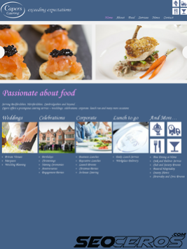 caperscatering.co.uk tablet preview