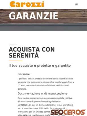 carozziserramenti.it/garanzie tablet előnézeti kép