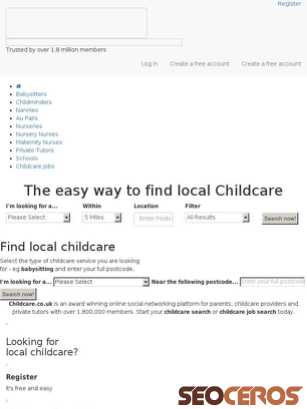 childcare.co.uk tablet förhandsvisning