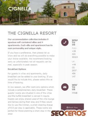 cignella.com/resort tablet förhandsvisning