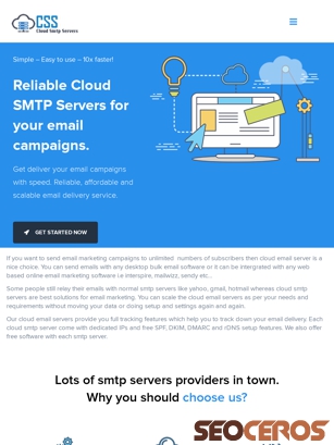cloudsmtpservers.com tablet preview