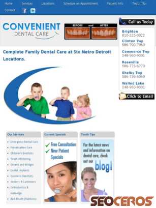 convenientdentalcare.com tablet Vista previa