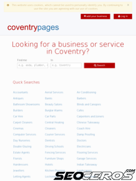 coventrypages.co.uk tablet vista previa