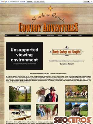 cowboyadventures.de tablet preview