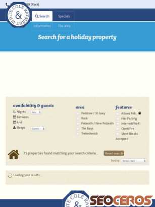 crwholidays.co.uk/cottage-search tablet preview