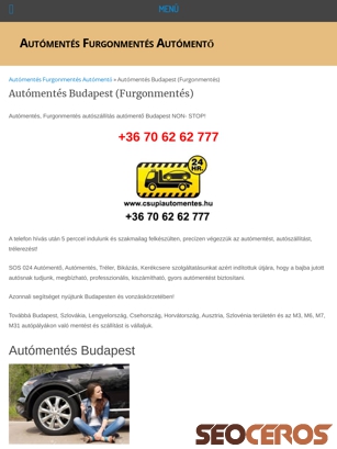 csupiautomentes.hu/automentes-budapest tablet előnézeti kép