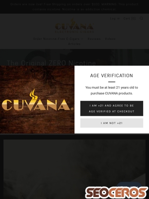 cuvanaecigar.com tablet förhandsvisning