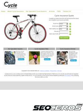 cycleinsurance.co.uk tablet vista previa