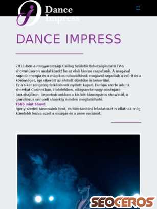 danceimpress.hu tablet preview
