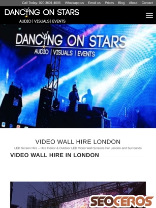 dancingonstars.co.uk/video-wall-hire-london tablet prikaz slike