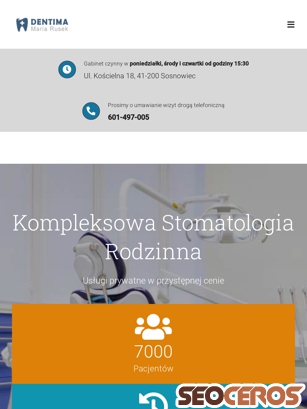 dentysta-sosnowiec.pl tablet vista previa