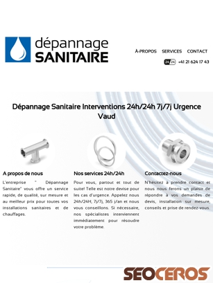 depannage-sanitaire.com tablet previzualizare