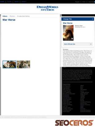 warhorsemovie.com tablet förhandsvisning