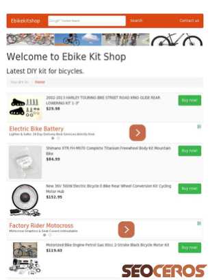 ebikekitshop.com tablet Vista previa