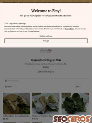 camisbowtique.com tablet 미리보기