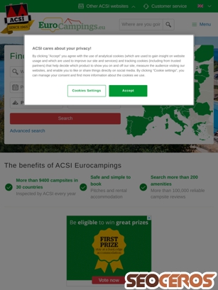 eurocampings.co.uk tablet preview