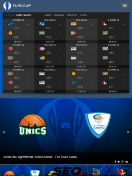 eurocupbasketball.com tablet preview