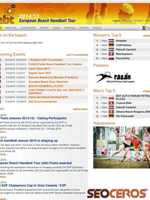 eurohandball-beachtour.com tablet előnézeti kép