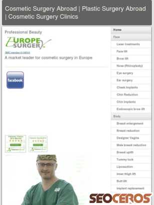 europesurgery.uk.com tablet Vista previa