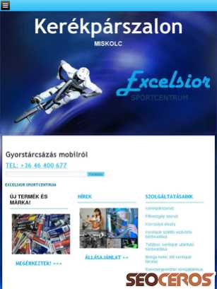excelsiorsport.hu tablet Vista previa